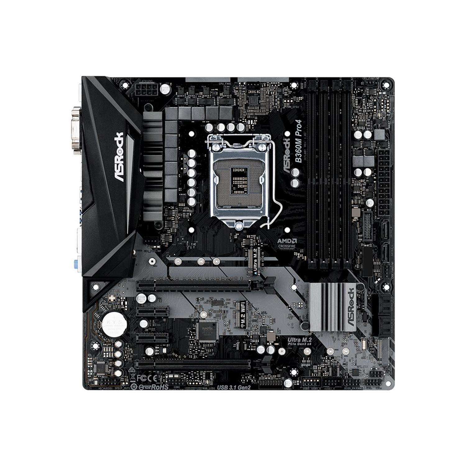 Asrock B360M PRO4 Intel B360 1151 Micro ATX DDR4 VGA DVI HDMI
